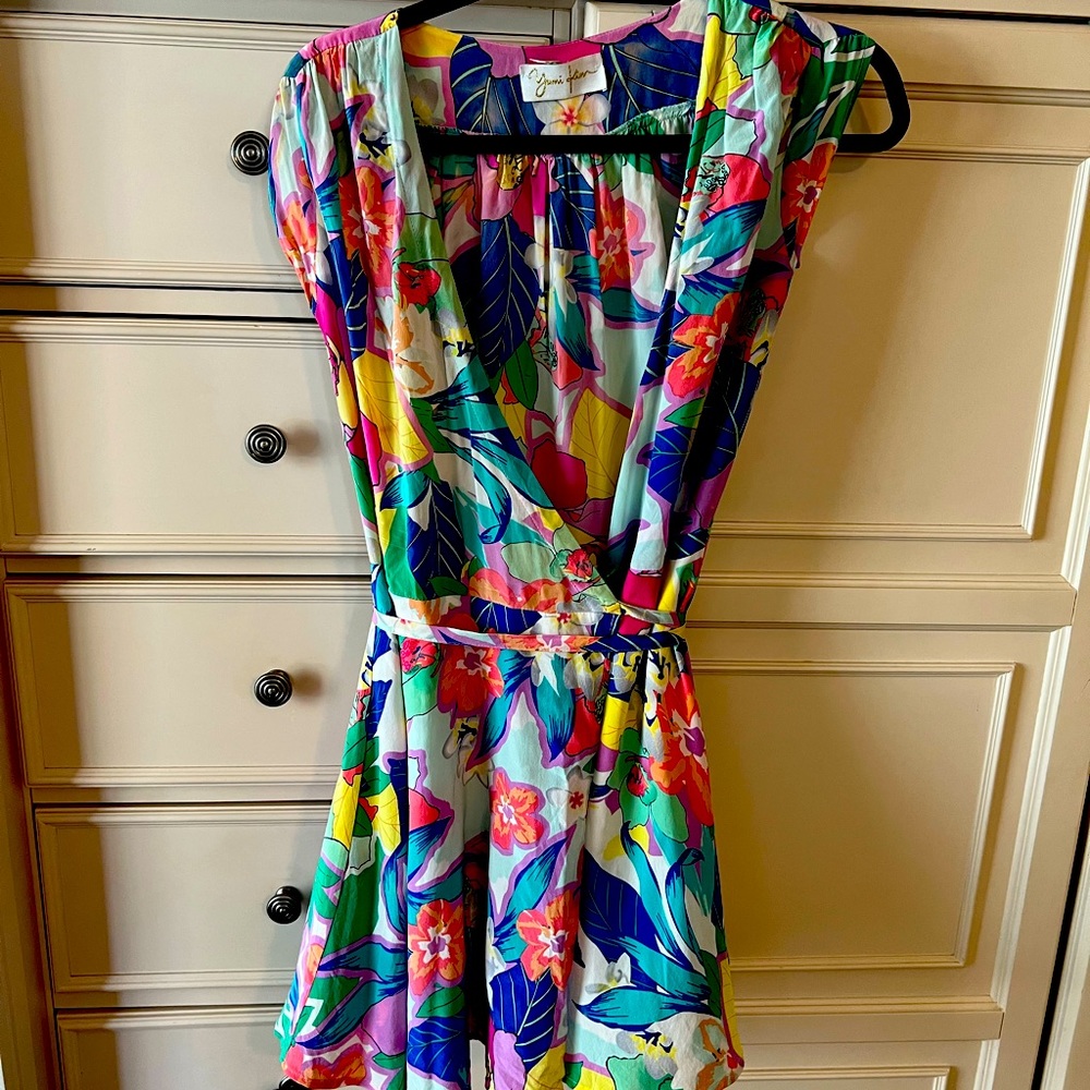 Yumi Kim silk floral dress hawaiian tropical